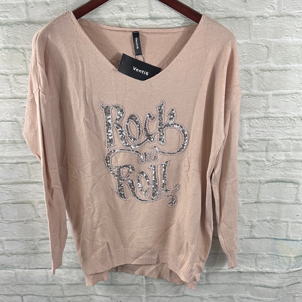 Ventis Blush Rock & Roll Women's Sweater L